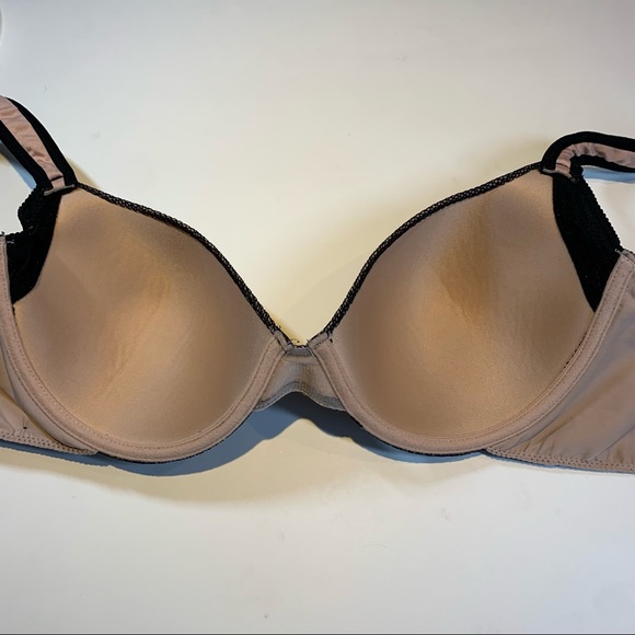38C Vince Camuto nude and black full figure t-shirt cup bra w comfort straps - Picture 8 of 11